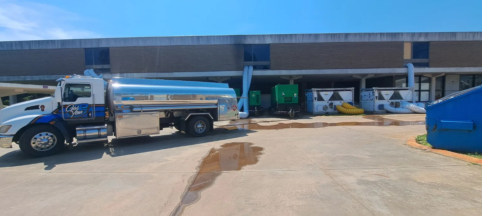 Gas 2 You fuel truck serving a commercial facility