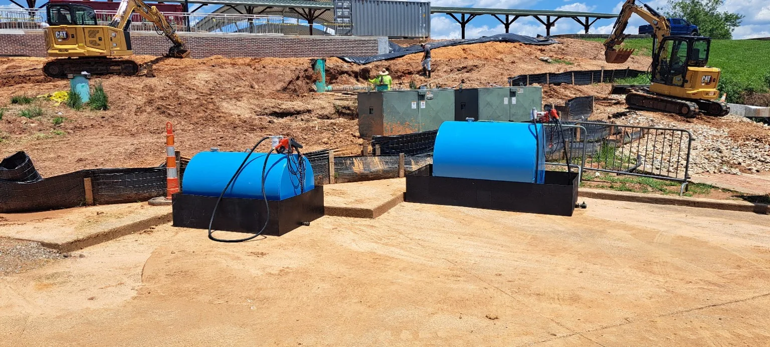 Bulk fuel delivery to construction equipment and on-site tank