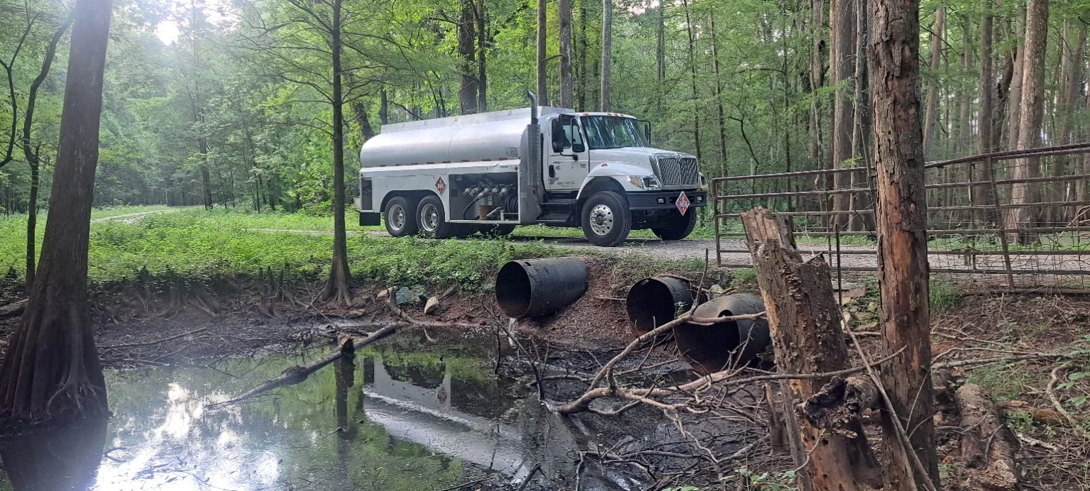 Fuel truck serving a remote work location